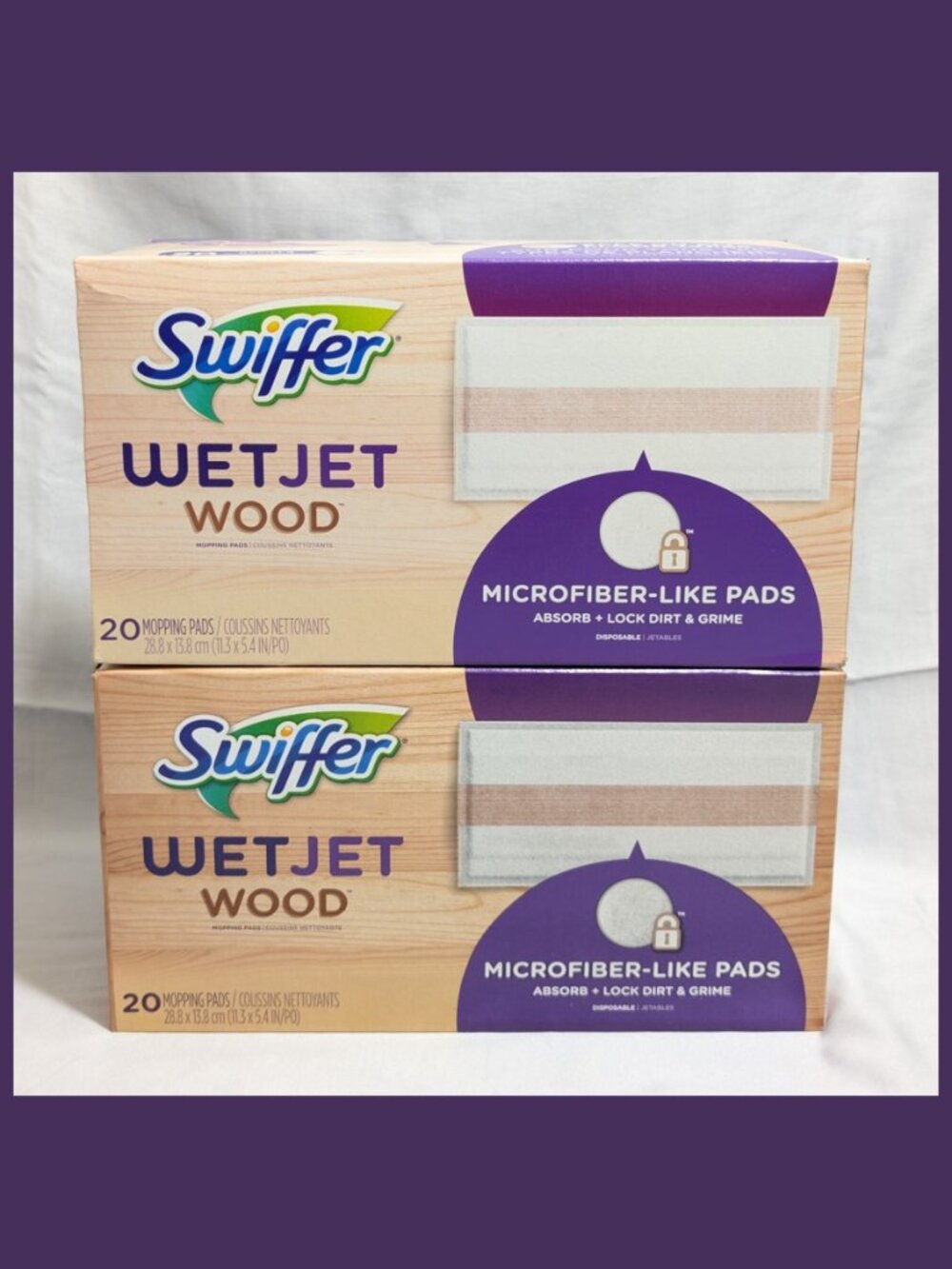 2 Pack Swiffer WetJet Wood Mopping Pads Refill - 20 Count (40 Pads Total)